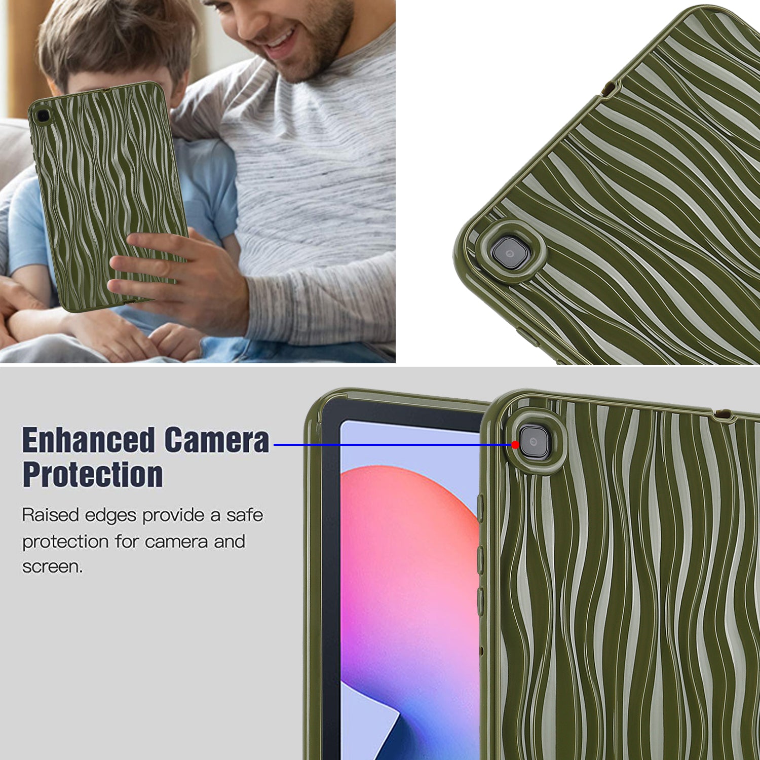 TPU Protective Case for Samsung Galaxy Tab S6 Lite P610 P615 Tab S6 Lite (2022) Solid Color Water Ripple Texture Tablet Cover TPU Protective Case for Samsung Galaxy Tab S6 Lite P610 P615 Tab S6 Lite (2022) Solid Color Water Ripple Texture Tablet Cover